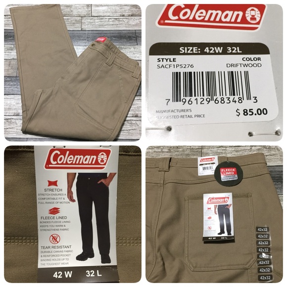 Coleman Fleece Lined Pants Mens 42x32 